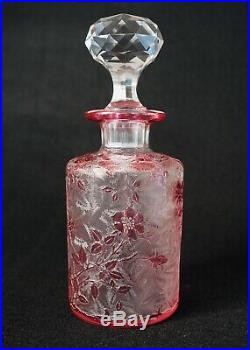 Antique Vintage Baccarat Perfume Bottle Eglantier Red Rose Design