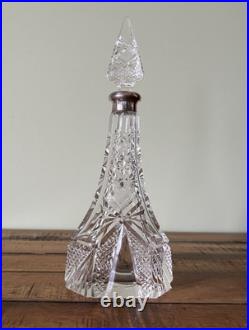 Antique Vintage Beautifully Etched Perfume Bottle with Hallmarks 9 tall Antique Vintage Beautifully Etched Perfume Bottle with Hallmarks 9 tall
