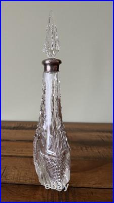 Antique Vintage Beautifully Etched Perfume Bottle with Hallmarks 9 tall Antique Vintage Beautifully Etched Perfume Bottle with Hallmarks 9 tall