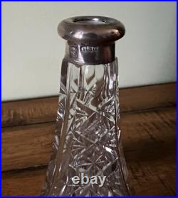 Antique Vintage Beautifully Etched Perfume Bottle with Hallmarks 9 tall Antique Vintage Beautifully Etched Perfume Bottle with Hallmarks 9 tall