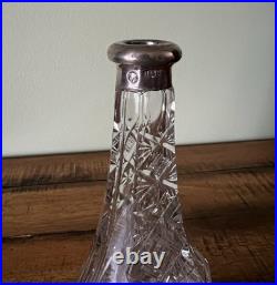Antique Vintage Beautifully Etched Perfume Bottle with Hallmarks 9 tall Antique Vintage Beautifully Etched Perfume Bottle with Hallmarks 9 tall