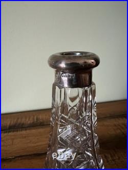 Antique Vintage Beautifully Etched Perfume Bottle with Hallmarks 9 tall Antique Vintage Beautifully Etched Perfume Bottle with Hallmarks 9 tall