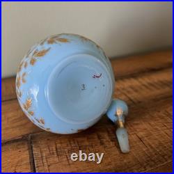 Antique Vintage Blue Opaline Gilded Perfume Bottle #3 on Bottle & Stopper