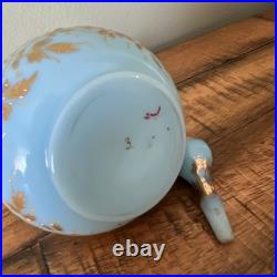 Antique Vintage Blue Opaline Gilded Perfume Bottle #3 on Bottle & Stopper