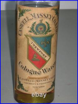 Antique/Vintage Caswell-Massey Newport Cologne Water Bottle Sealed 3/4 Full 9
