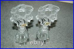 Antique Vintage Czech Set of 2 Perfume Bottles Intaglio Stoppers! Stunning
