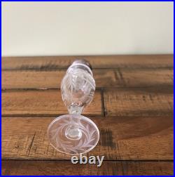 Antique Vintage Edwardian Etched Floral Perfume Bottle Guilloche Enamel Stopper