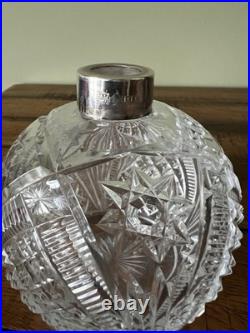 Antique Vintage Etched Perfume Bottle Sterling Repousse Lid Antique Vintage Etched Perfume Bottle Sterling Repousse Lid
