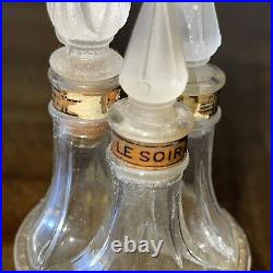 Antique Vintage French 3 Bottle Perfume Set Cluster Le Soir Matin Apres
