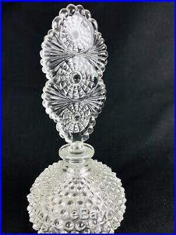 Antique Vintage Glass Crystal Clear Glass Perfume Bottle Stopper Hob Nob Ornate