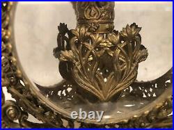 Antique Vintage Gold ORMOLU Filigree Large Ornate PERFUME BOTTLE Holder 10 Tall