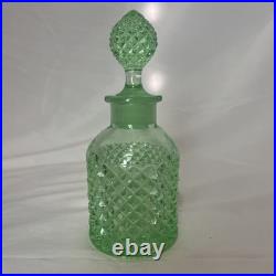 Antique Vintage Green Uranium Vaseline Glass Westmoreland Hobnail Scent Bottle Antique Vintage Green Uranium Vaseline Glass Westmoreland Hobnail Scent Bottle