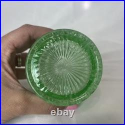 Antique Vintage Green Uranium Vaseline Glass Westmoreland Hobnail Scent Bottle Antique Vintage Green Uranium Vaseline Glass Westmoreland Hobnail Scent Bottle