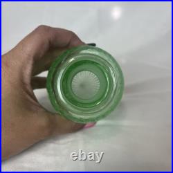 Antique Vintage Green Uranium Vaseline Glass Westmoreland Hobnail Scent Bottle Antique Vintage Green Uranium Vaseline Glass Westmoreland Hobnail Scent Bottle