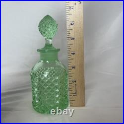 Antique Vintage Green Uranium Vaseline Glass Westmoreland Hobnail Scent Bottle Antique Vintage Green Uranium Vaseline Glass Westmoreland Hobnail Scent Bottle