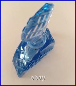 Antique Vintage Perfume Bottle Czech Sky Blue STRIKING DESIGN with dauber 1920s Antique Vintage Perfume Bottle Czech Sky Blue STRIKING DESIGN with dauber 1920s