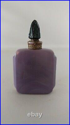 Antique Vintage Perfume Bottle Deco Renaud Orchidee Purple Slag Glass GORGEOUS