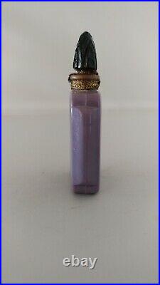 Antique Vintage Perfume Bottle Deco Renaud Orchidee Purple Slag Glass GORGEOUS