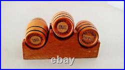 Antique Vintage Perfume Bottle Fragonard Cognac Barrel Set with Rack 1920's RARE