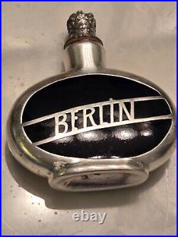Antique/ Vintage Perfume-Scent Bottle-Silver Overlay on Black Glass-Berlin#1893 Antique/ Vintage Perfume-Scent Bottle-Silver Overlay on Black Glass-Berlin#1893
