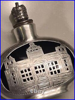 Antique/ Vintage Perfume-Scent Bottle-Silver Overlay on Black Glass-Berlin#1893 Antique/ Vintage Perfume-Scent Bottle-Silver Overlay on Black Glass-Berlin#1893
