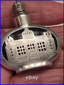 Antique/ Vintage Perfume-Scent Bottle-Silver Overlay on Black Glass-Berlin#1893 Antique/ Vintage Perfume-Scent Bottle-Silver Overlay on Black Glass-Berlin#1893