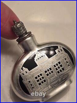 Antique/ Vintage Perfume-Scent Bottle-Silver Overlay on Black Glass-Berlin#1893 Antique/ Vintage Perfume-Scent Bottle-Silver Overlay on Black Glass-Berlin#1893