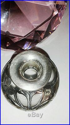 Antique / Vintage Sterling Silver Overlay Perfume or Scent Bottle beautiful