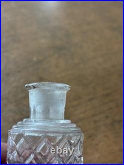Antique/ Vintage Velvet Basket With2 Hobnail Glass Perfume Bottles WithStoppers