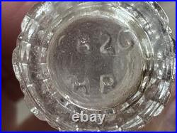 Antique/ Vintage Velvet Basket With2 Hobnail Glass Perfume Bottles WithStoppers
