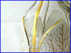 Antique Vtg BOTTLE Bohemian Moser Cut-to-Clear Overlay Glass Perfume or Liquor
