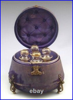 Antique c. 1775 French Four Bottle Toiletry Perfume Box Casket
