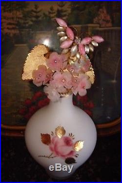 Antique/vintage Irice Murano Amethyst Hanging Hearts Top Perfume Bottlebeauty