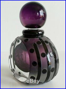 Antonio Garcia Signed Purple Art Glass Perfume Bottle Vtg