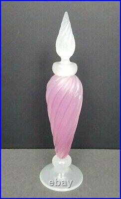 Archimedes Seguso Perfume Bottle Alabastro Rosaline Swirl Pink White Vintage