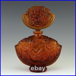 Art Deco Amber Glass Collectible Perfume Bottle 1930' H. Hoffmann