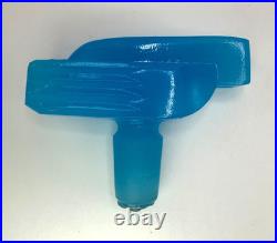 Art Deco BLUE 3.5 Opaline Glass Perfume Bottle with Stopper, Vintage Blow Mold