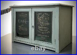 Art Deco Kitchen Display Cabinet. French Perfume Bottle Graphics. Cafe Paris