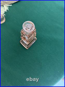 Art Deco Vintage Pink Intaglio Perfume Bottle Excellent Condition. Intaglio Top