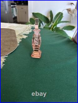 Art Deco Vintage Pink Intaglio Perfume Bottle Excellent Condition. Intaglio Top