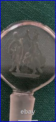 Art Deco Vintage Pink Intaglio Perfume Bottle Excellent Condition. Intaglio Top