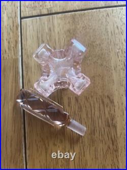 Art Deco perfume bottle/Pink glass/Czechoslovakia C. 1940/Scent Bottle/Cut Glass
