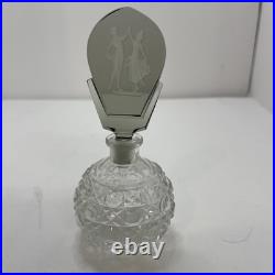 Art Deco perfume bottle glass Czechoslovakia C. 1940 Scent Bottle Cut Glass