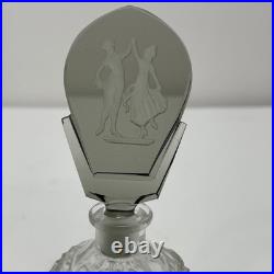 Art Deco perfume bottle glass Czechoslovakia C. 1940 Scent Bottle Cut Glass