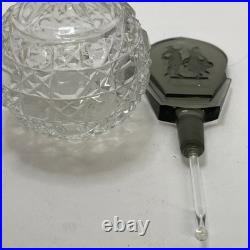Art Deco perfume bottle glass Czechoslovakia C. 1940 Scent Bottle Cut Glass