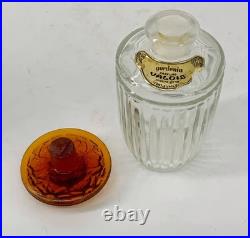 Art Deco vintage French Gardenia Valois art glass perfume bottle Amber stopper