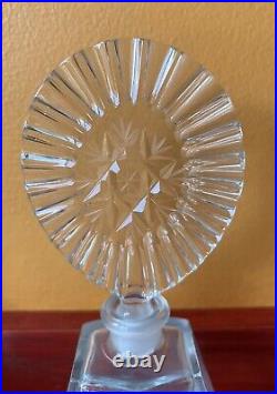 Art Glass Deco Crystal Crackle Glass 4 Perfume Bottles Lot Extra Stopper Vintage
