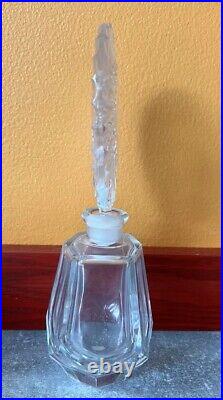 Art Glass Deco Crystal Crackle Glass 4 Perfume Bottles Lot Extra Stopper Vintage