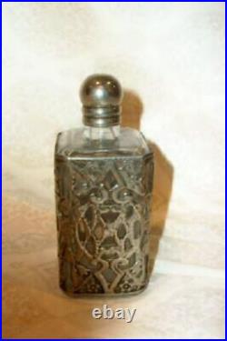 Art Nouveau Silver Filigree Cage Perfume Vanity Bottle French 1895 Not Marked