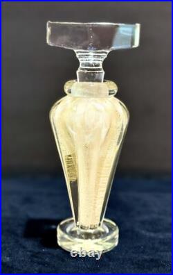 Astounding Vintage Murano Lead Crystal & Gold Leaf 7 Perfume Bottle